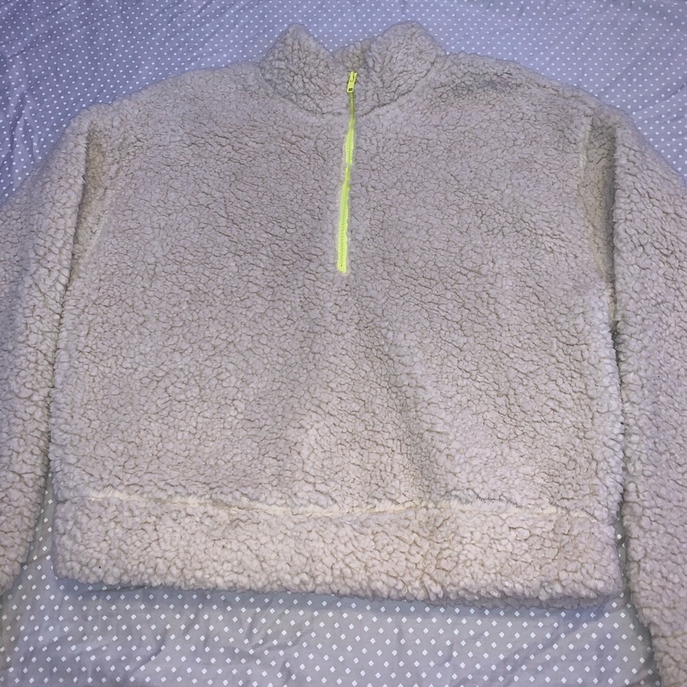Cropped Zip Up Sherpa